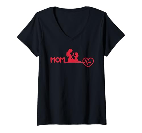 Damen Werdende Mutter MOM Muttertag Lustiges Mutterliebe T-Shirt mit V-Ausschnitt Damen Werdende Mutter MOM Muttertag Lustiges Mutterliebe T-Shirt mit V-Ausschnitt von Bald Mama Shirt Werdende Mutter Tag Baby Kommt