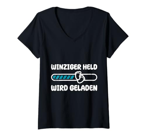 Damen Zukünftige Mama WINZIGER HELD WIRD GELADEN Lustig Bald Mama T-Shirt mit V-Ausschnitt Damen Zukünftige Mama WINZIGER HELD WIRD GELADEN Lustig Bald Mama T-Shirt mit V-Ausschnitt von Bald Mama Shirt Werdende Mutter Tag Baby Kommt