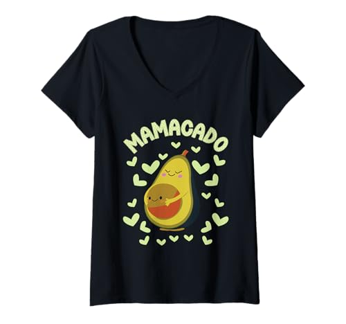 Damen Zukünftige Mutter MAMACADO Lustiges Werdende Mama T-Shirt mit V-Ausschnitt von Bald Mama Shirt Werdende Mutter Tag Baby Kommt