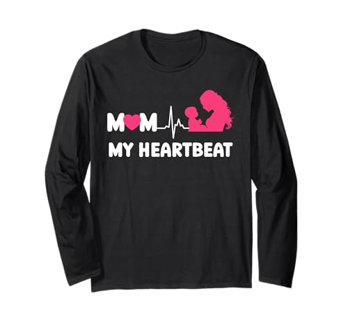 Mama Mein Herzschlag Werdende Mutter Lustig Bald Mama Langarmshirt von Bald Mama Shirt Werdende Mutter Tag Baby Kommt