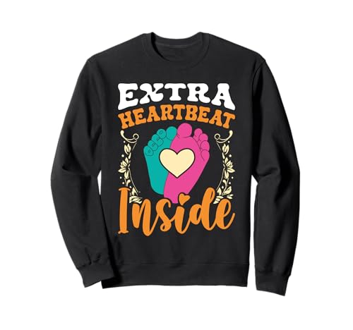 Schwangerschaft EXTRA HEART BEAT INSIDE Lustiges Bald Mama Sweatshirt von Bald Mama Shirt Werdende Mutter Tag Baby Kommt