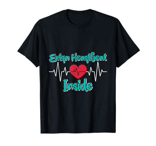 Schwangerschaft EXTRA HEART BEAT INSIDE Lustiges Bald Mama T-Shirt von Bald Mama Shirt Werdende Mutter Tag Baby Kommt