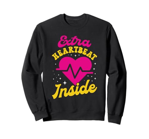 Schwangerschaft EXTRA Heart Beat Inside Lustiges Bald Mama Sweatshirt Schwangerschaft EXTRA Heart Beat Inside Lustiges Bald Mama Sweatshirt von Bald Mama Shirt Werdende Mutter Tag Baby Kommt