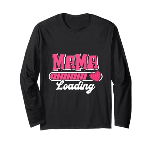 Schwangerschaft MAMA LOADING Lustiges Werdende Mutter Langarmshirt von Bald Mama Shirt Werdende Mutter Tag Baby Kommt