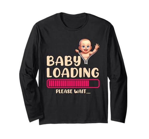 Werdende Mütter BABY LOADING PLEASE WAIT Lustig Bald Mama Langarmshirt von Bald Mama Shirt Werdende Mutter Tag Baby Kommt