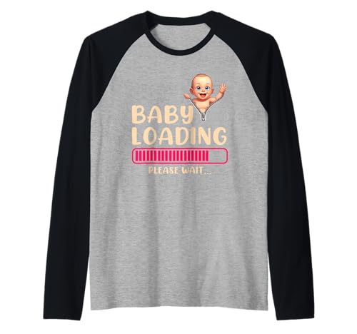 Werdende Mütter BABY LOADING PLEASE WAIT Lustig Bald Mama Raglan von Bald Mama Shirt Werdende Mutter Tag Baby Kommt