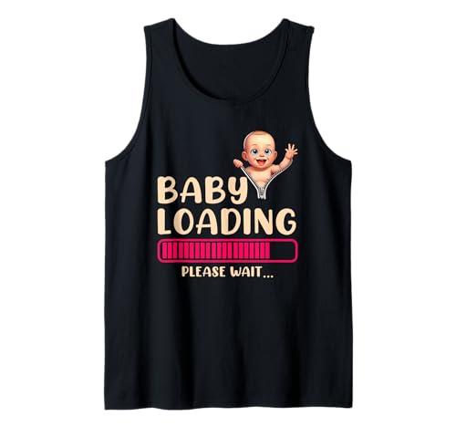 Werdende Mütter BABY LOADING PLEASE WAIT Lustig Bald Mama Tank Top von Bald Mama Shirt Werdende Mutter Tag Baby Kommt