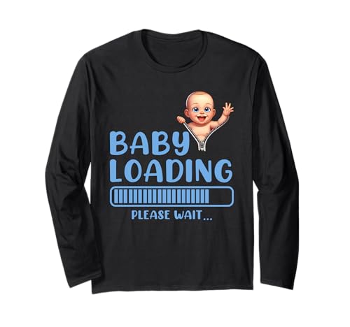 Werdende Mütter Baby Loading Please Wait Lustig Bald Mama Langarmshirt von Bald Mama Shirt Werdende Mutter Tag Baby Kommt