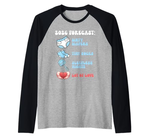 Werdende Mutter 2026 VORHERSAGE Lustiges Bald Mama Raglan von Bald Mama Shirt Werdende Mutter Tag Baby Kommt
