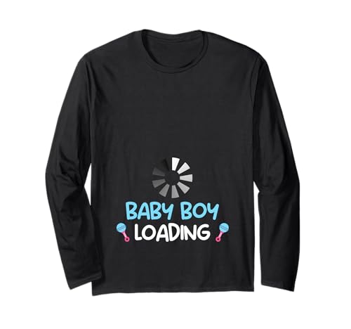 Werdende Mutter BABY BOY LOADING Lustiges Zukünftige Mutter Langarmshirt von Bald Mama Shirt Werdende Mutter Tag Baby Kommt