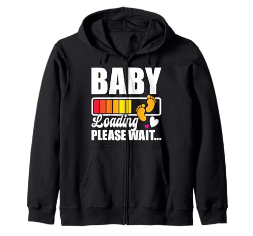 Werdende Mutter BABY LOADING PLEASE WAIT Zukünftige Mama Kapuzenjacke von Bald Mama Shirt Werdende Mutter Tag Baby Kommt