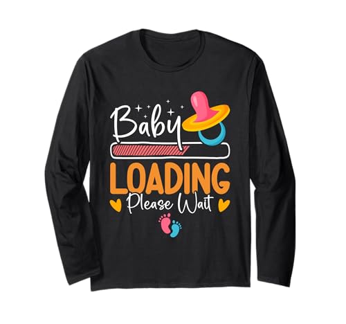 Werdende Mutter BABY LOADING PLEASE WAIT Zukünftige Mama Langarmshirt von Bald Mama Shirt Werdende Mutter Tag Baby Kommt