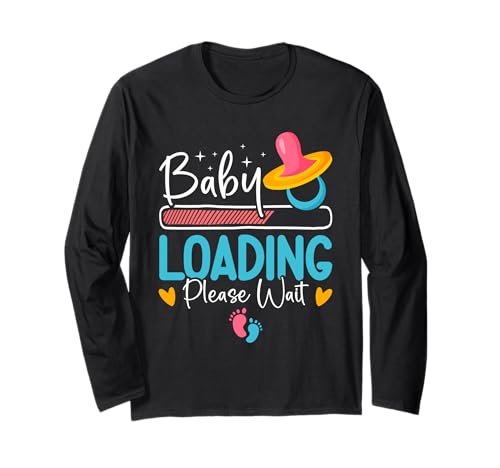 Werdende Mutter BABY LOADING PLEASE WAIT Zukünftige Mama Langarmshirt von Bald Mama Shirt Werdende Mutter Tag Baby Kommt