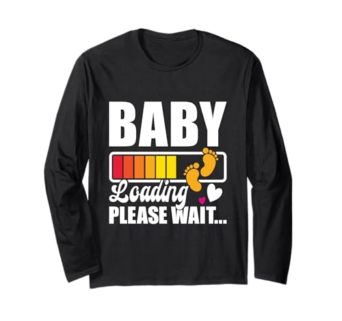 Werdende Mutter BABY LOADING PLEASE WAIT Zukünftige Mama Langarmshirt von Bald Mama Shirt Werdende Mutter Tag Baby Kommt