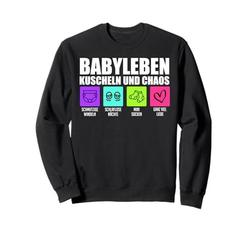 Werdende Mutter BABYLEBEN KUSCHELN UND CHAOS Bald Mama Sweatshirt von Bald Mama Shirt Werdende Mutter Tag Baby Kommt