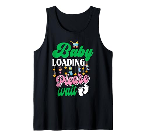 Werdende Mutter Baby Loading Please Wait Zukünftige Mama Tank Top von Bald Mama Shirt Werdende Mutter Tag Baby Kommt