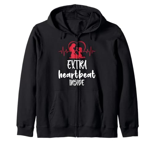 Werdende Mutter EXTRA HEARTBEAT INSIDE Lustig Bald Mama Kapuzenjacke von Bald Mama Shirt Werdende Mutter Tag Baby Kommt