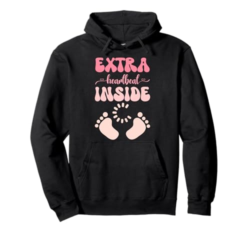 Werdende Mutter EXTRA HEARTBEAT INSIDE Lustig Bald Mama Pullover Hoodie von Bald Mama Shirt Werdende Mutter Tag Baby Kommt