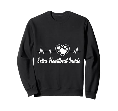 Werdende Mutter EXTRA HEARTBEAT INSIDE Lustig Bald Mama Sweatshirt Werdende Mutter EXTRA HEARTBEAT INSIDE Lustig Bald Mama Sweatshirt von Bald Mama Shirt Werdende Mutter Tag Baby Kommt