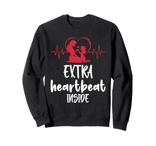 Werdende Mutter EXTRA HEARTBEAT INSIDE Lustig Bald Mama Sweatshirt Werdende Mutter EXTRA HEARTBEAT INSIDE Lustig Bald Mama Sweatshirt von Bald Mama Shirt Werdende Mutter Tag Baby Kommt