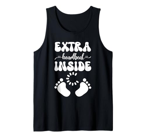 Werdende Mutter EXTRA HEARTBEAT INSIDE Lustig Bald Mama Tank Top Werdende Mutter EXTRA HEARTBEAT INSIDE Lustig Bald Mama Tank Top von Bald Mama Shirt Werdende Mutter Tag Baby Kommt