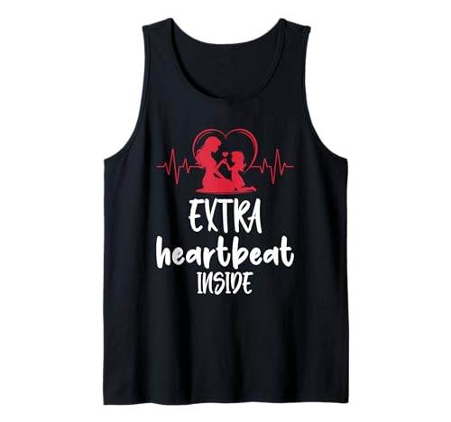Werdende Mutter EXTRA HEARTBEAT INSIDE Lustig Bald Mama Tank Top von Bald Mama Shirt Werdende Mutter Tag Baby Kommt