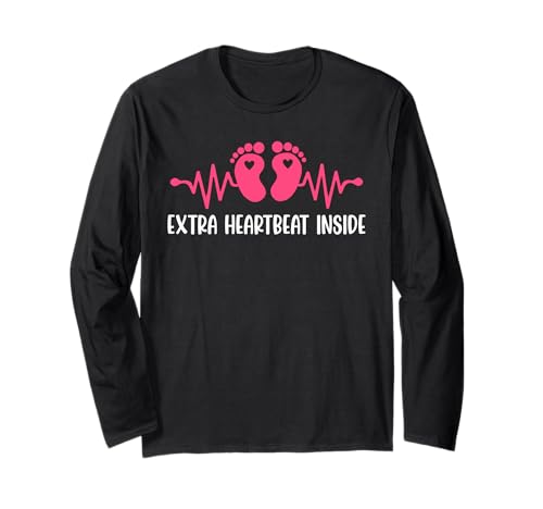 Werdende Mutter EXTRA Heartbeat Inside Lustig Bald Mama Langarmshirt von Bald Mama Shirt Werdende Mutter Tag Baby Kommt