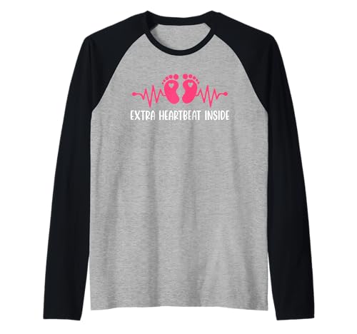 Werdende Mutter EXTRA Heartbeat Inside Lustig Bald Mama Raglan von Bald Mama Shirt Werdende Mutter Tag Baby Kommt