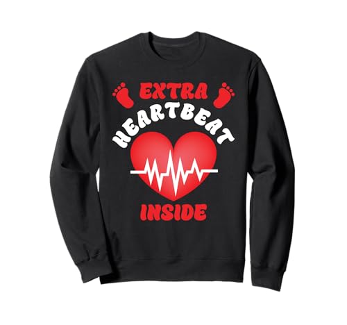 Werdende Mutter EXTRA Heartbeat Inside Lustig Bald Mama Sweatshirt von Bald Mama Shirt Werdende Mutter Tag Baby Kommt