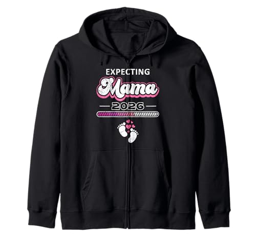 Werdende Mutter Expecting Mama 2026 Lustig Schwangerschaft Kapuzenjacke von Bald Mama Shirt Werdende Mutter Tag Baby Kommt