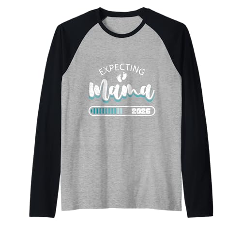 Werdende Mutter Expecting Mama 2026 Lustig Schwangerschaft Raglan von Bald Mama Shirt Werdende Mutter Tag Baby Kommt