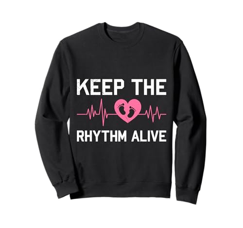Werdende Mutter FÜHLE DEN RHYTHMUS Lustig Bald Mama Sweatshirt Werdende Mutter FÜHLE DEN RHYTHMUS Lustig Bald Mama Sweatshirt von Bald Mama Shirt Werdende Mutter Tag Baby Kommt