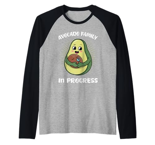 Zukünftige Mutter AVOCADO FAMILY IN PROGRESS Bald Mama Raglan von Bald Mama Shirt Werdende Mutter Tag Baby Kommt
