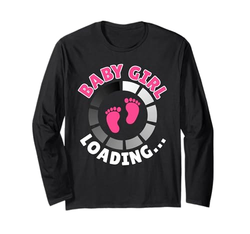 Zukünftige Mutter BABY GIRL LOADING Lustig Bald Mama Langarmshirt von Bald Mama Shirt Werdende Mutter Tag Baby Kommt