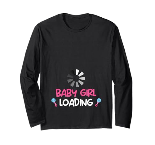 Zukünftige Mutter BABY GIRL LOADING Lustig Bald Mama Langarmshirt von Bald Mama Shirt Werdende Mutter Tag Baby Kommt