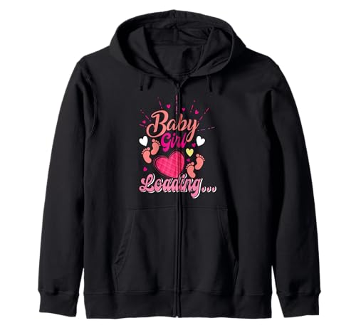 Zukünftige Mutter BABY GIRL LOADING Lustiges Schwangerschaft Kapuzenjacke von Bald Mama Shirt Werdende Mutter Tag Baby Kommt
