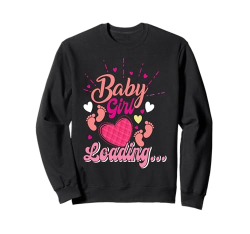 Zukünftige Mutter BABY GIRL LOADING Lustiges Schwangerschaft Sweatshirt von Bald Mama Shirt Werdende Mutter Tag Baby Kommt