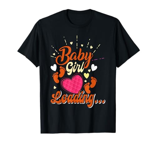 Zukünftige Mutter BABY GIRL LOADING Lustiges Schwangerschaft T-Shirt von Bald Mama Shirt Werdende Mutter Tag Baby Kommt