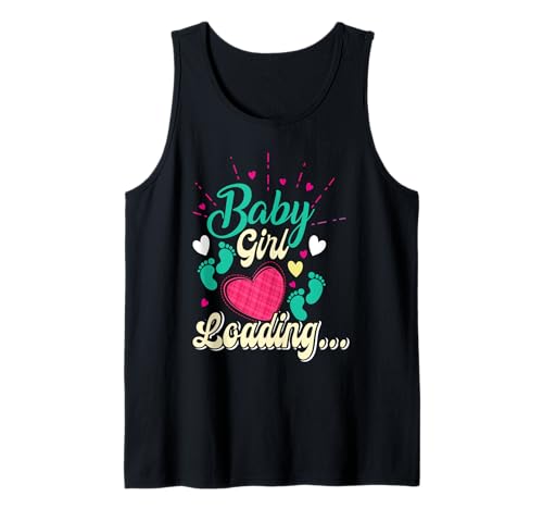 Zukünftige Mutter BABY GIRL LOADING Lustiges Schwangerschaft Tank Top von Bald Mama Shirt Werdende Mutter Tag Baby Kommt