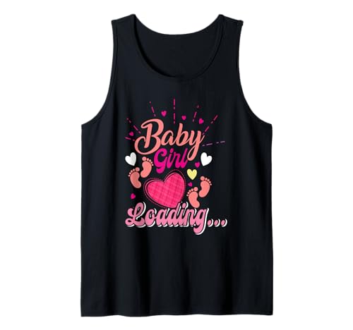 Zukünftige Mutter BABY GIRL LOADING Lustiges Schwangerschaft Tank Top von Bald Mama Shirt Werdende Mutter Tag Baby Kommt