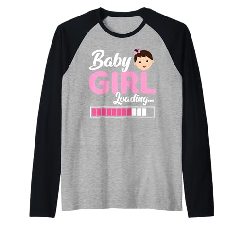Zukünftige Mutter Baby Girl Loading Lustig Bald Mama Raglan von Bald Mama Shirt Werdende Mutter Tag Baby Kommt