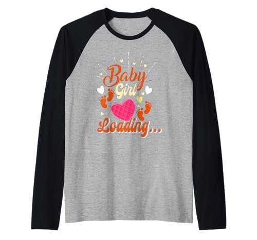 Zukünftige Mutter Baby Girl Loading Lustiges Schwangerschaft Raglan von Bald Mama Shirt Werdende Mutter Tag Baby Kommt