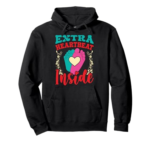 Zukünftige Mutter EXTRA Heart Beat Inside Lustig Bald Mama Pullover Hoodie von Bald Mama Shirt Werdende Mutter Tag Baby Kommt