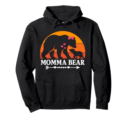 Zukünftige Mutter Mama BÄR Retro Lustiges Schwangerschaft Pullover Hoodie von Bald Mama Shirt Werdende Mutter Tag Baby Kommt