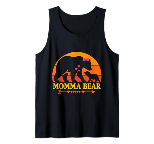 Zukünftige Mutter Mama BÄR Retro Lustiges Schwangerschaft Tank Top von Bald Mama Shirt Werdende Mutter Tag Baby Kommt