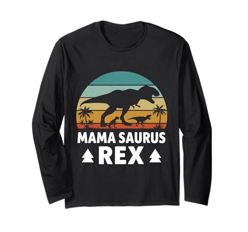 Zukünftige Mutter Mama Saurus REX Lustiges Schwangerschaft Langarmshirt von Bald Mama Shirt Werdende Mutter Tag Baby Kommt
