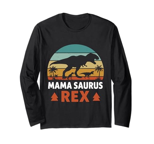 Zukünftige Mutter Mama Saurus REX Lustiges Schwangerschaft Langarmshirt von Bald Mama Shirt Werdende Mutter Tag Baby Kommt