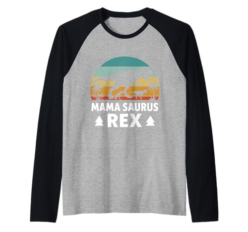 Zukünftige Mutter Mama Saurus REX Lustiges Schwangerschaft Raglan von Bald Mama Shirt Werdende Mutter Tag Baby Kommt