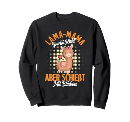 Bald Mama LAMA MAMA SPUCKT NICHT SCHIESST BLICKE Schwangere Sweatshirt Bald Mama LAMA MAMA SPUCKT NICHT SCHIESST BLICKE Schwangere Sweatshirt von Bald Mama Shirt Werdende Mutter Tag Baby Lama