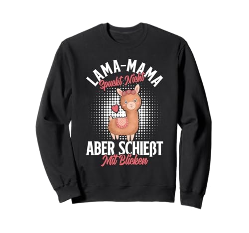 Bald Mama LAMA MAMA SPUCKT NICHT SCHIESST BLICKE Schwangere Sweatshirt Bald Mama LAMA MAMA SPUCKT NICHT SCHIESST BLICKE Schwangere Sweatshirt von Bald Mama Shirt Werdende Mutter Tag Baby Lama
